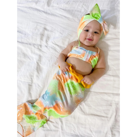 Baby Bikini Swimsuit With Seahorse and Shell Print