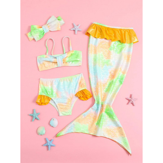 Baby Bikini Swimsuit With Seahorse and Shell Print