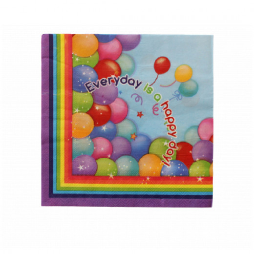 Disposable Paper Napkins for Kids, Colorful Balloons