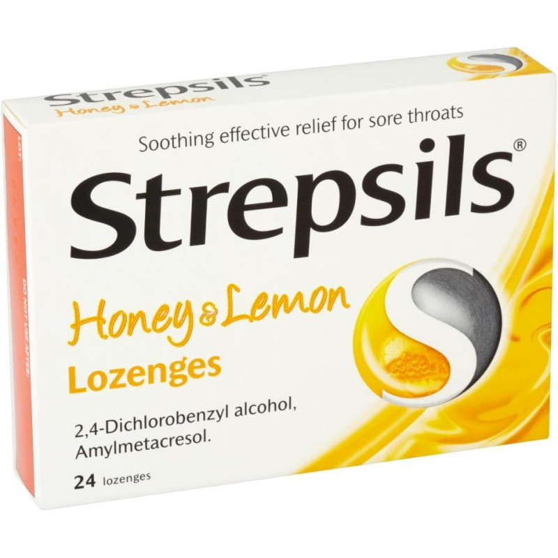 Strepsils Honey & Lemon Lozenges, 24 Pieces | Beauty | Health Care