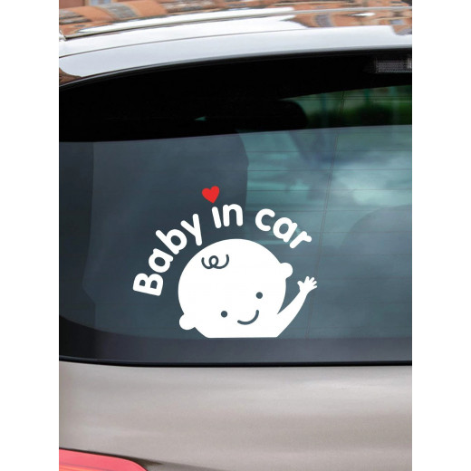 ملصق طفل بالسيارة للزجاج, باللون الاحمر