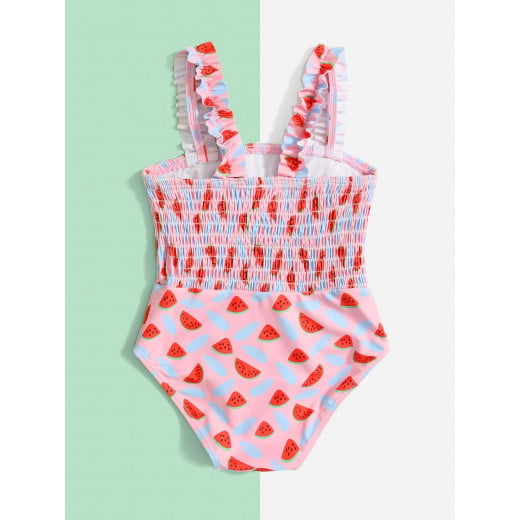 Baby Girl One Piece Swimsuit, Watermelon Design