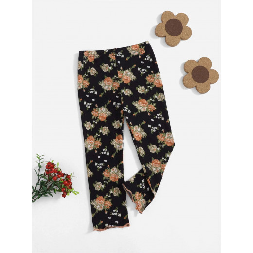 Toddler Girls Pants, Floral Design