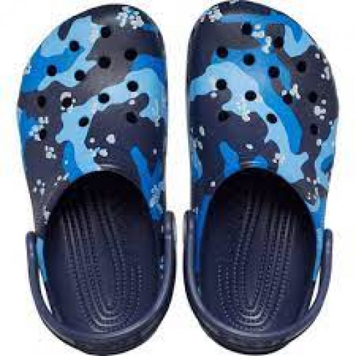 Crocs Classic Camo Clog For Boys, Blue Color, Size 28-29