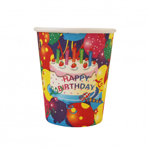 Disposable Paper Cups, Birthday Balloons Design