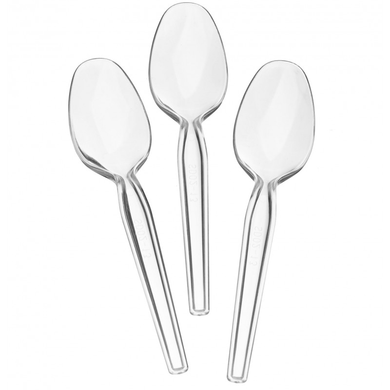 RZ Disposables Transparent Tea Spoons, 100 Pieces | Kitchen | Disposables