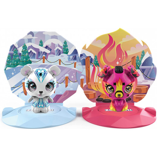 Zoobles, Opposite Obsessed 2-Pack Transforming Collectible Figures and Happitat Accessories