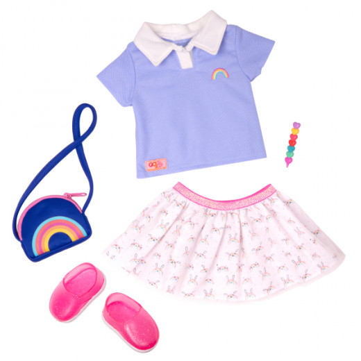 Our Generation Rainbow Print Shirt School Outfit