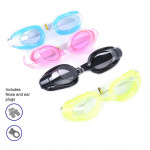 نظارات السباحة مع سدادات الأذن والأنف ، بألوان متنوعة من شوي جينغ لينغ