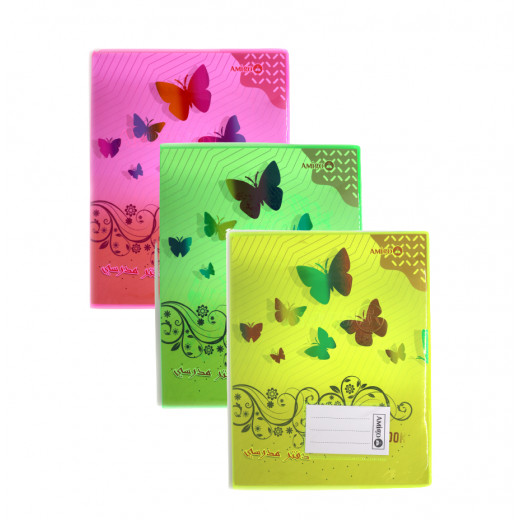 Amigo Neon Notebook 100 Sheet butterfly, Assortment Color