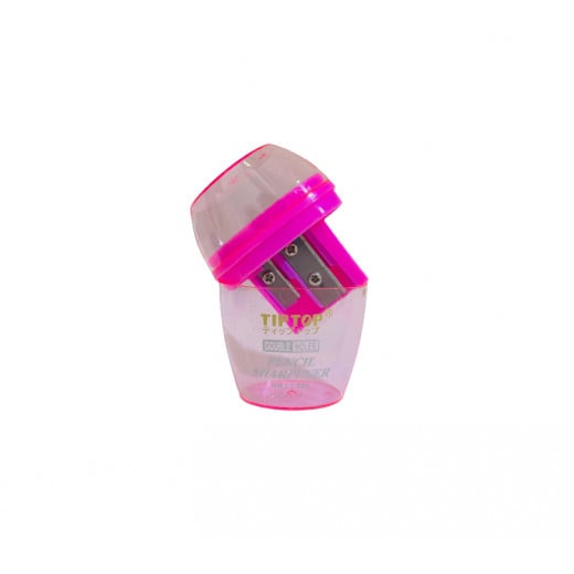 Tip Top Double Holes Pencil Sharpener, Pink Color