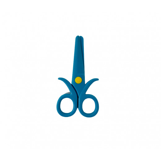 Plastic Scissors With Yellow Point, Blue Color