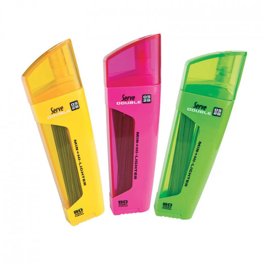 Serve Highlighter With Leads, 0.5 Mm, Assorted Color, 1 Piece