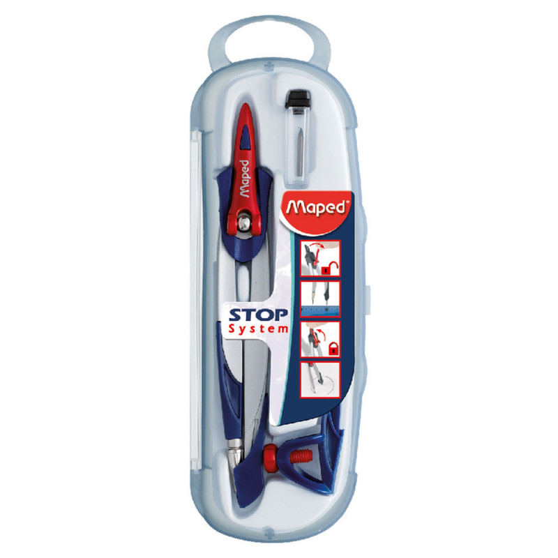  Maped Stop System Compass 5 Piece Set, Assorted Colors  (196101) : Drafting Tools : Office Products