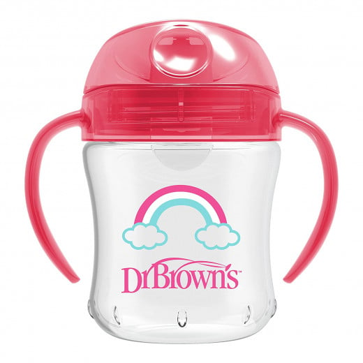 Dr Brown's Soft-spout Transition Cup With Handles - Pink (6m+),180 Ml