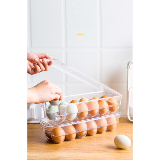 صندوق تخزين بيض شفاف, 37 × 11 × 7.5 سم