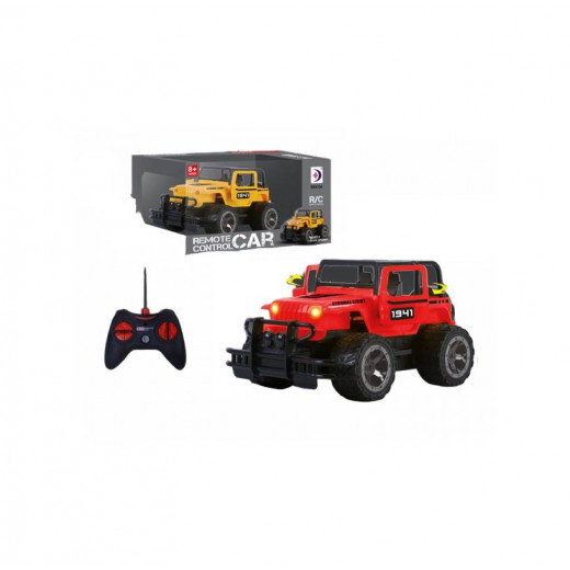4 Wheels Car For Off Road Ways, Jeep Design, Red Color