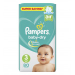 Pampers Baby-Dry Diapers, Size 3, Midi, 6-10kg, 80 Count