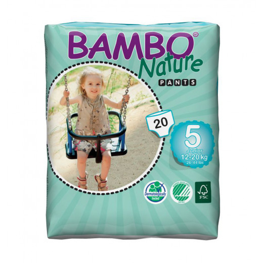 Bambo Nature Baby Training Pants Classic, Size 5 (12-20 Kg), 20 Count