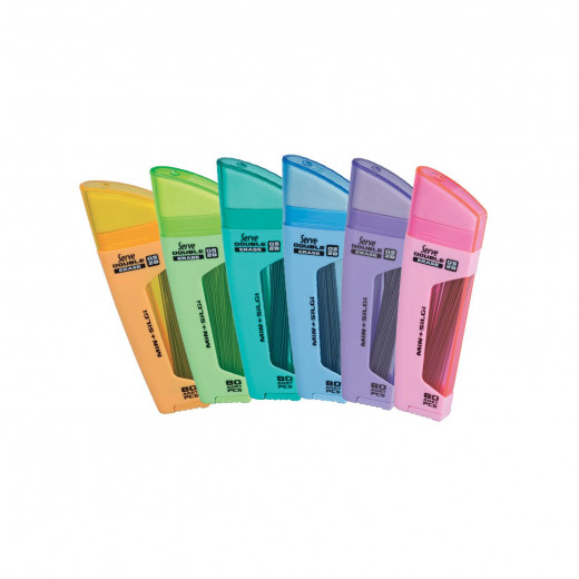 Serve Double Eraser With Leads, 0.5 Mm, Assorted Color, 1 Piece