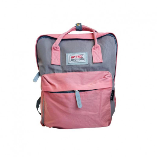حقيبة مدرسية جفت تد، باللون الزهري والرمادي، 43 سم من أميجو