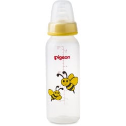 Pigeon Decorated Bottle - (Slim Neck) 120 ml - Yellow
