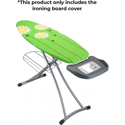 Metaltex Cotton Ironing Board Cover, Spring Garden, Green Color, 125 X 46 Cm
