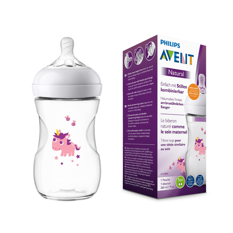 Buy Philips Avent Natural Response Baby Bottle 1m+ Pink 260ml (9 oz) · USA