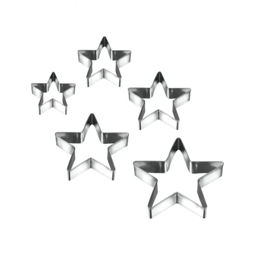 Metaltex Stainless Steel Set Of Cookie, Star Shape, 5 Pieces