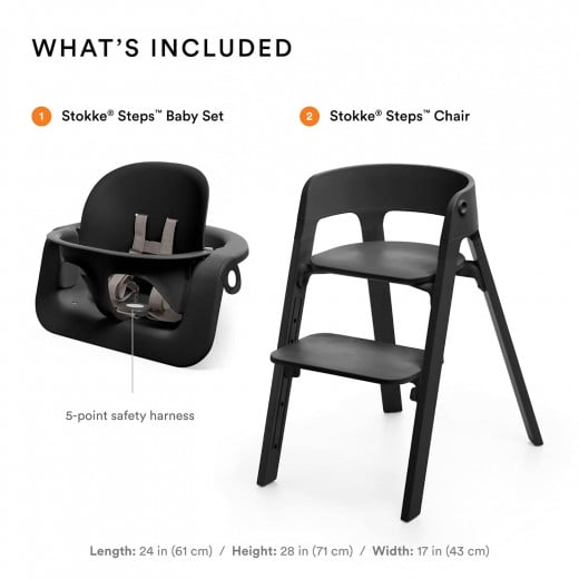 Stokke Steps Chair Baby Set - Black