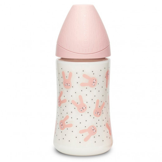 Suavinex Hygge Rabbit Mint Bottle, Pink, 270 Ml