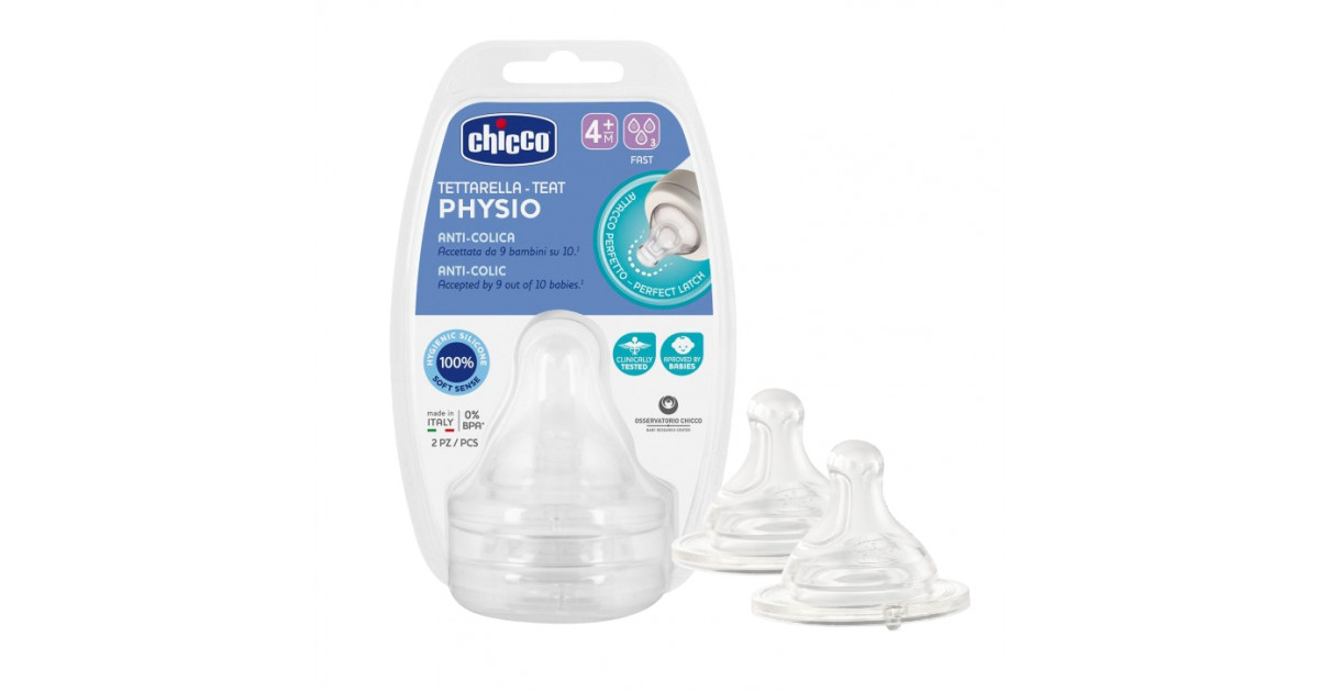 Chicco Silicone Nipple P5 Fast Flow 4+ Month, 2 Pieces, Chicco, Jordan-Amman