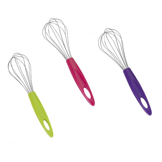 Metaltex Mix Whisk With Plastic Handle, Fuchsia Color, 25 Cm