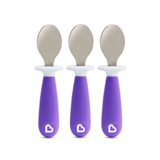 Munchkin Raise Toddler Spoons (Purple), 3 Pack