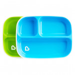 Munchkin Splash Toddler Divided Plates - 2pk Blue/green