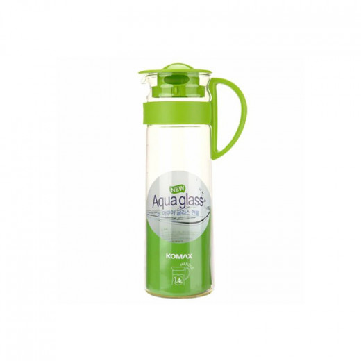 Komax Aqua Glass Beverage Pitcher, Green Color, 1.4 Liter