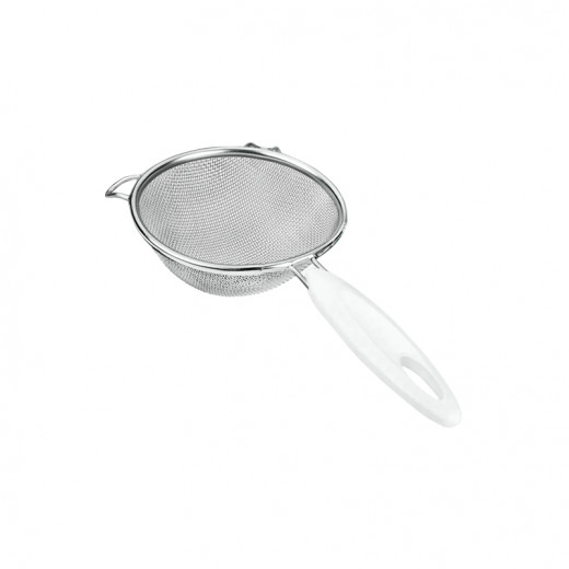 Metaltex Stainless Steel Strainer With Plastic Handle, White Color, 14 Cm