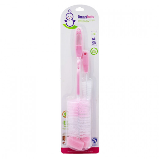 Smart Baby Rotary Feeding Bottle Brush, Pink