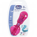 Chicco Clip With Teat Cover- Pink
