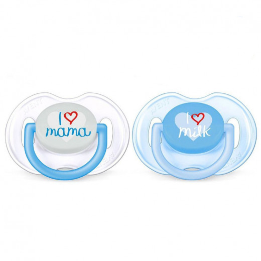 Philips Avent I Love Mama Classic pacifier, 0-6 m, Blue&White