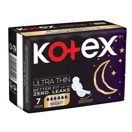 Kotex Ultra Thin Night Time Pads, 7 Pads