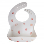 Mushie Silicone Baby Bib, Light Shell Design, Off-white Color