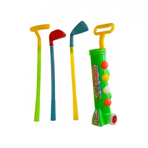 مجموعة لعبة الجولف للاطفال, بالحجم الصغير, باللون الاخضر