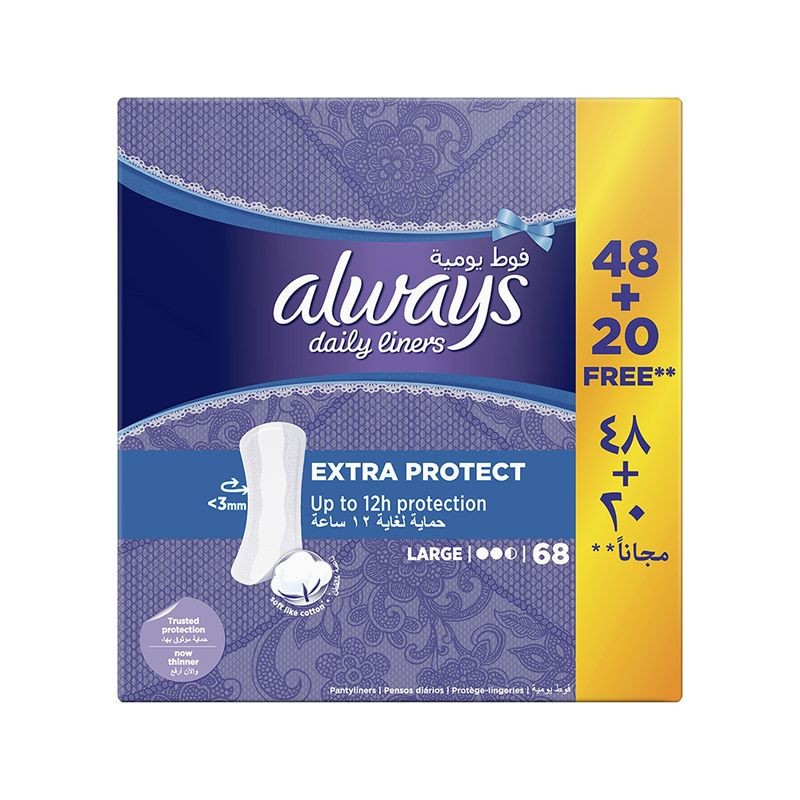 Always Daily Liners, Extra Protect, 68 Pieces Always JordanAmman