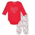 Cool Club Baby Kicks And Bodysuit Set, Red And Grey Color