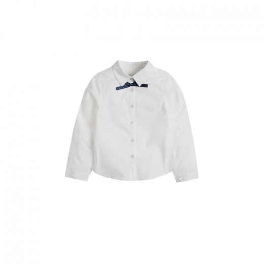 Cool Club Long Sleeve Shirt , Button Closure, White Color