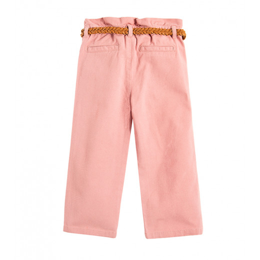 Cool Club Girls Trousers With Brown Belt, Pink Color
