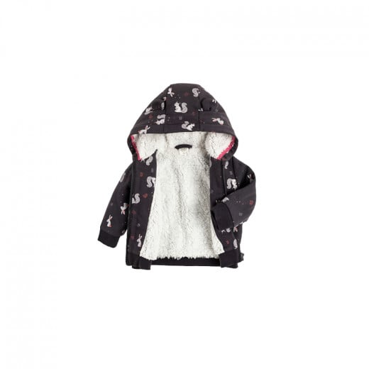 Cool Club Fleece Hooded Outerwear Jacket, Grey Color