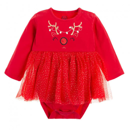 Cool Club Girls Christmas Romper, Red Color
