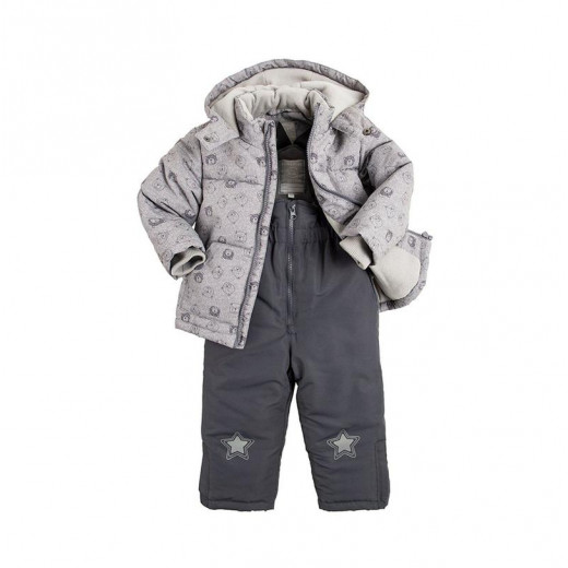 مجموعة ملابس التزلج للاولاد, بنطلون وجاكيت, باللون الرمادي, قطعتين من كول كلوب